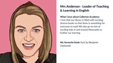 Miss G Anderson Leader of Teaching & Learning in English